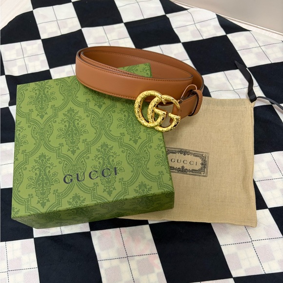 Gucci Women’s Brown Leather Belt Sz 90 - Picture 5 of 8